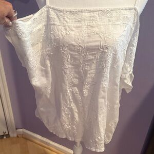 Lucky Brand Off-Shoulder White Blouse